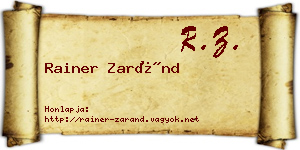 Rainer Zaránd névjegykártya